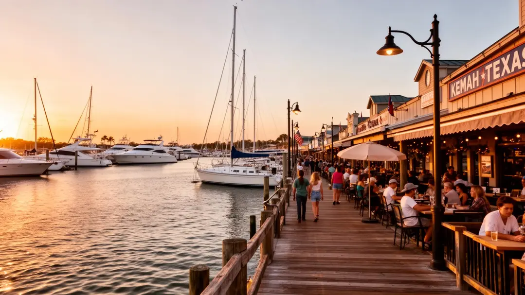 Kemah Boardwalk marina lifestyle Kemah Boardwalk marina at sunset